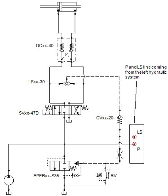 Directional Control Circuit with 4 way directional control valve
